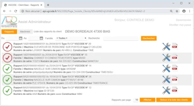 Logiciel rapports de contrôle par QRcode