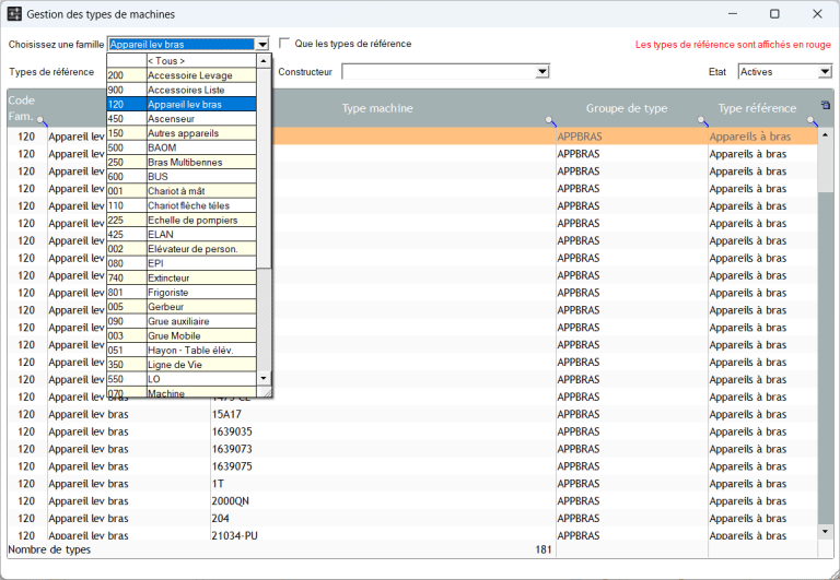 capture d'écran d'eControle Pro, logiciel pour les VGP de levage