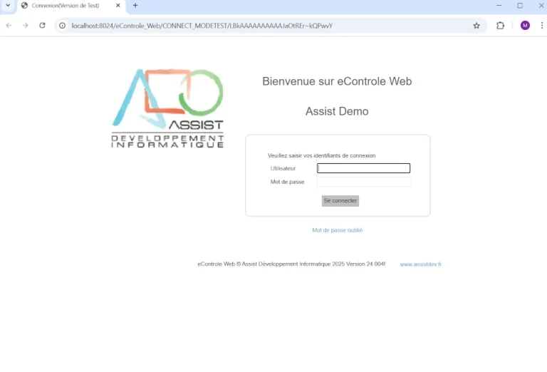 Page login d'eControle Web, portail BtoB en ligne pour diffuser vos documents