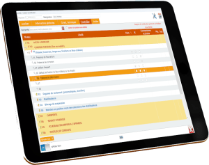 mode tablette du logiciel de contrôle levage